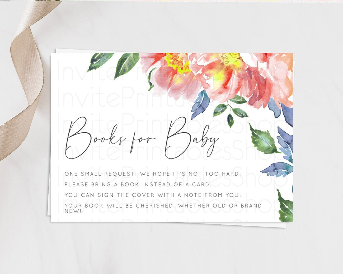 Secret Garden Books For Baby Card Boho Wildflower Book Insert Pastel Flower Garden Baby Shower Card Flower Guests Book Poem Request D10751