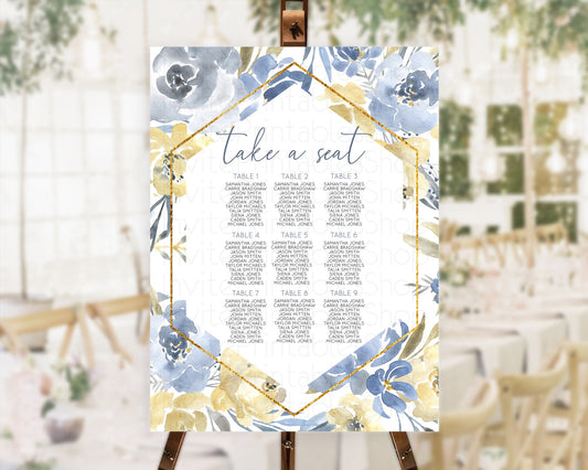 Editable Secret Garden Seating Chart Wildflower Seating Chart Pastel Flowers