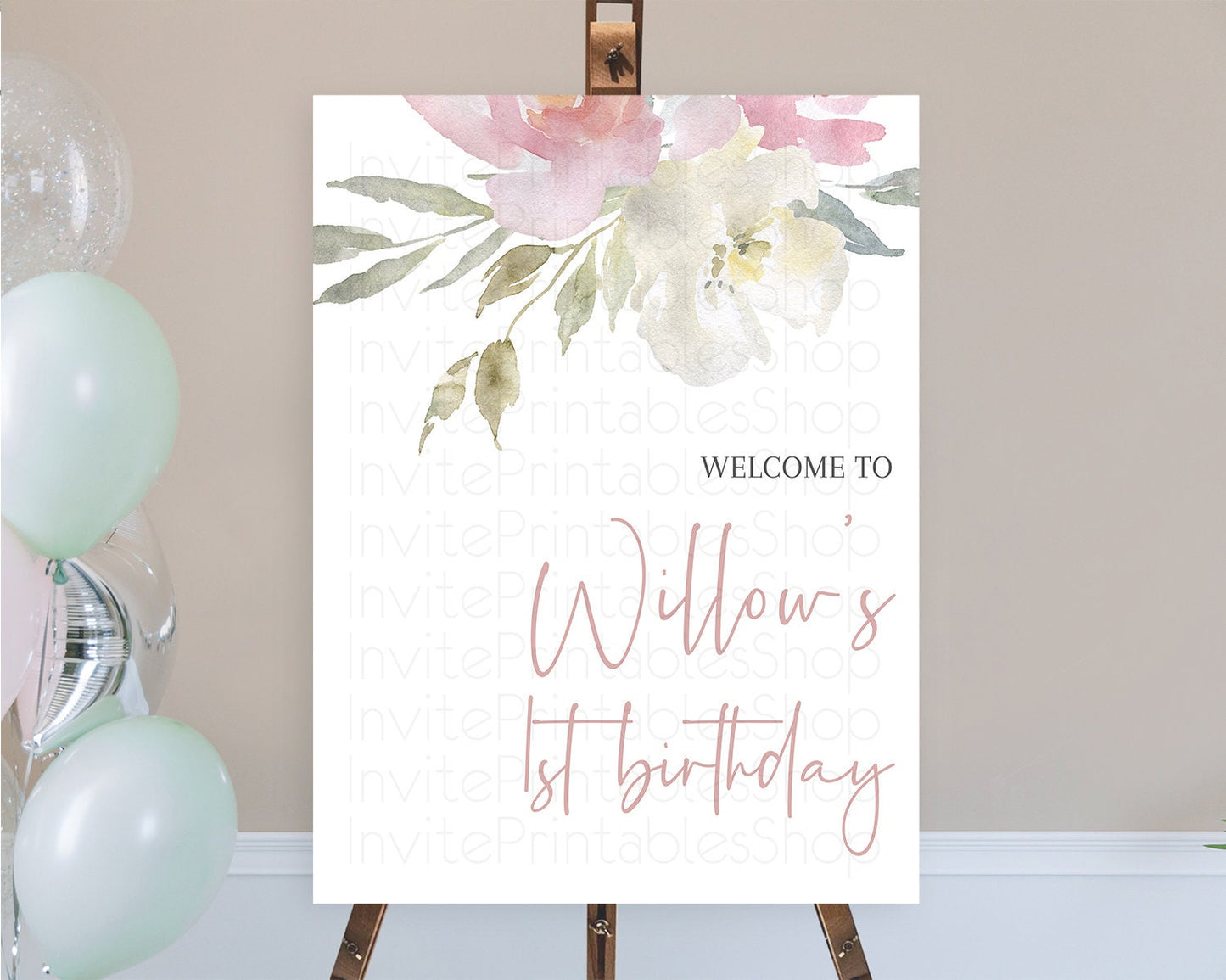 Secret Garden Welcome Sign Wildflower Welcome Board Pastel Flower Garden Welcome Poster Boho Wildflower First Birthday Welcome Sign D10183