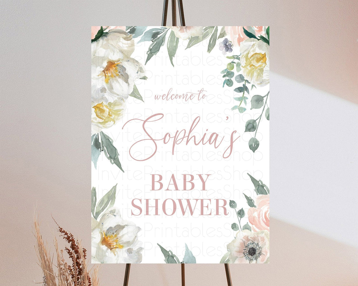 Secret Garden Baby Shower Welcome Sign Wildflower Welcome Board Pastel Flower Garden Welcome Poster Boho Wildflower Welcome Sign D10121