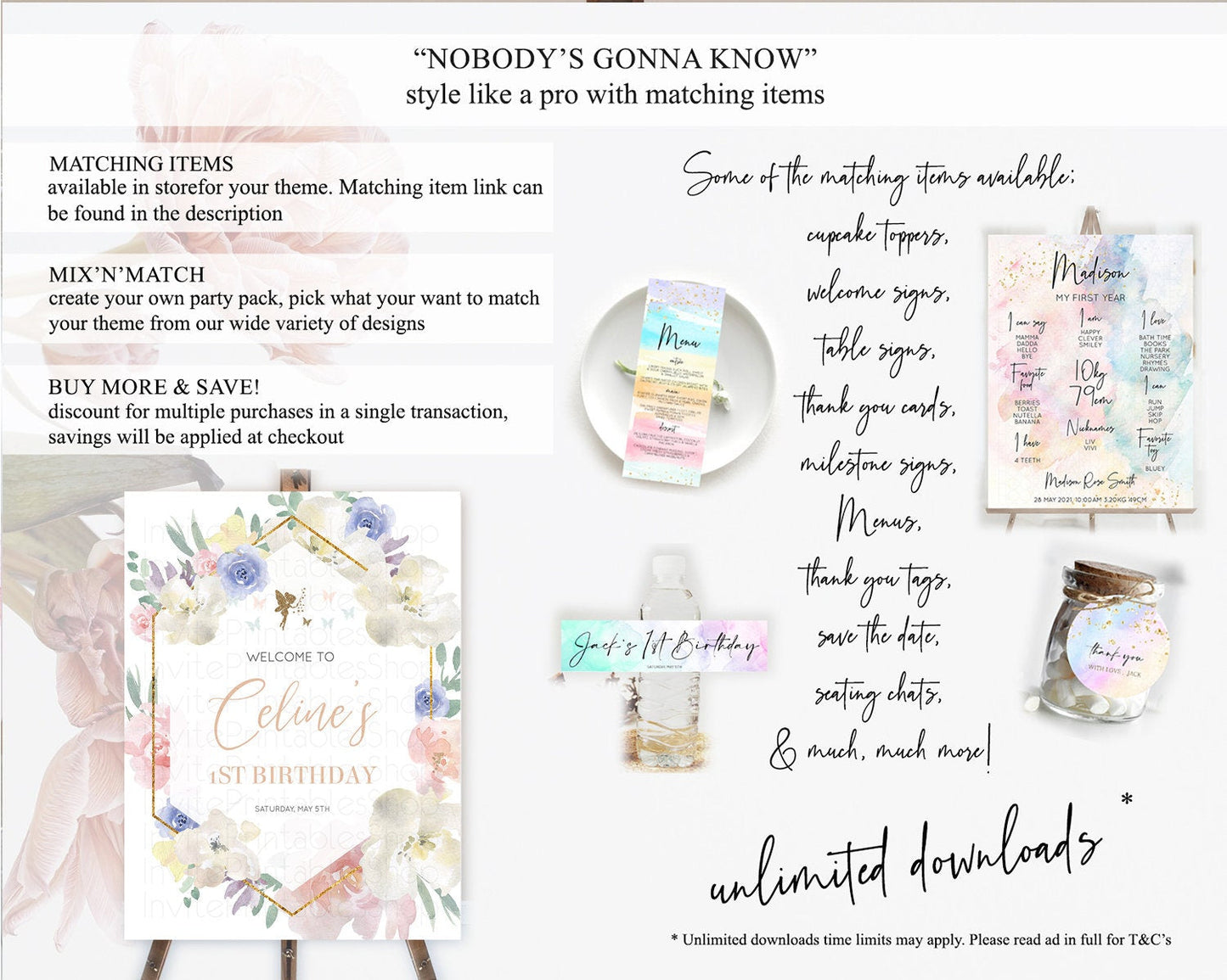 Fairy Welcome Sign Fairy Welcome Board Enchanted Garden Pastel Floral Butterfly Decor Secret Garden First Birthday Welcome Sign D10829