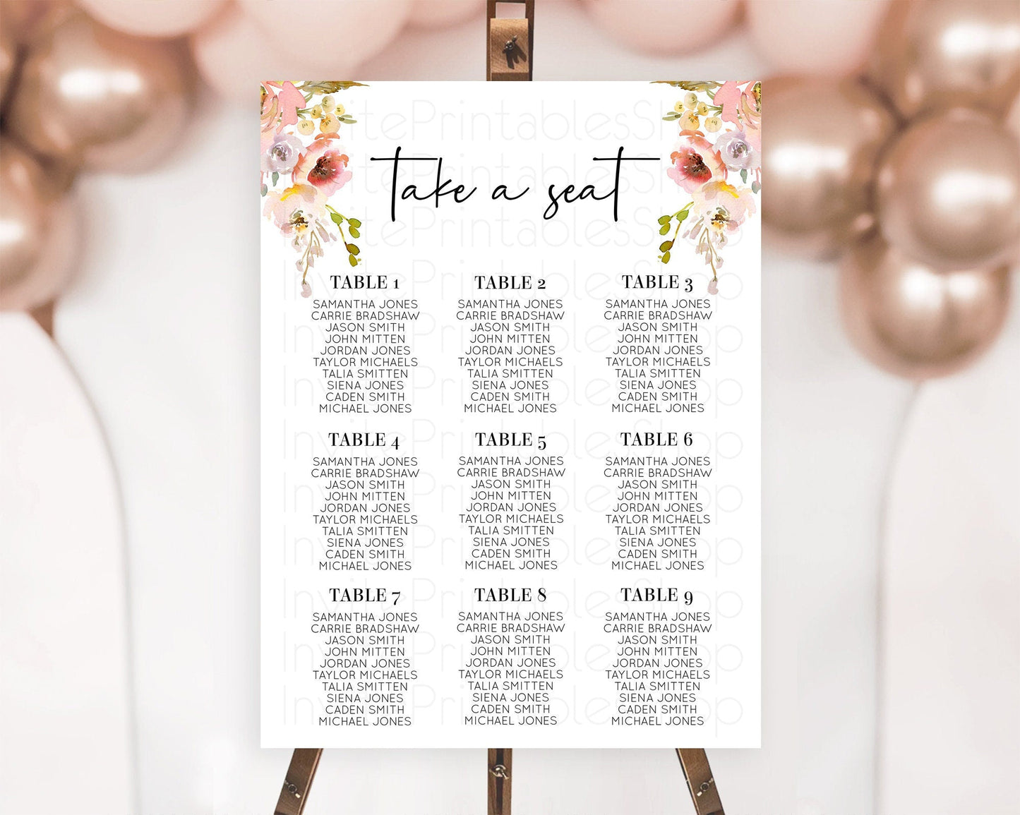 Secret Garden Seating Chart Wildflower Seating Chart Pastel Flowers Seating Chart Enchanted Garden Boho Floral Take A Seat Decor D10194