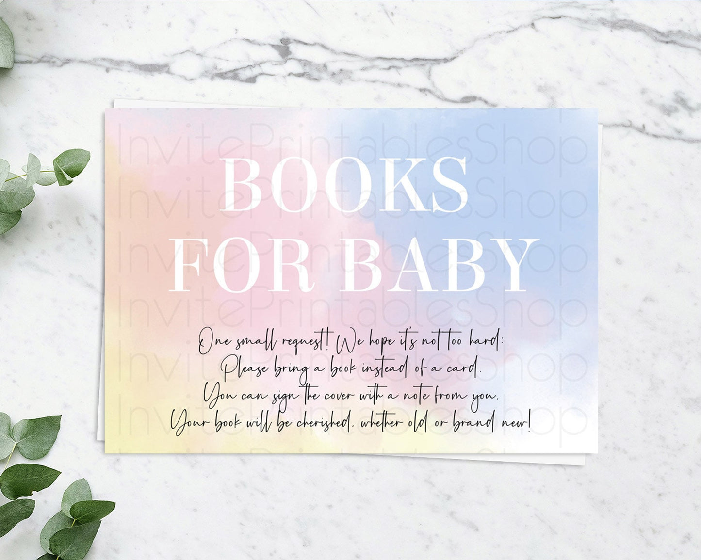 Pastel Books For Baby Card Pastel Rainbow Book Insert Colorful Ombre Watercolor Book Card Confetti Glitter Baby Book Poem Request D10373