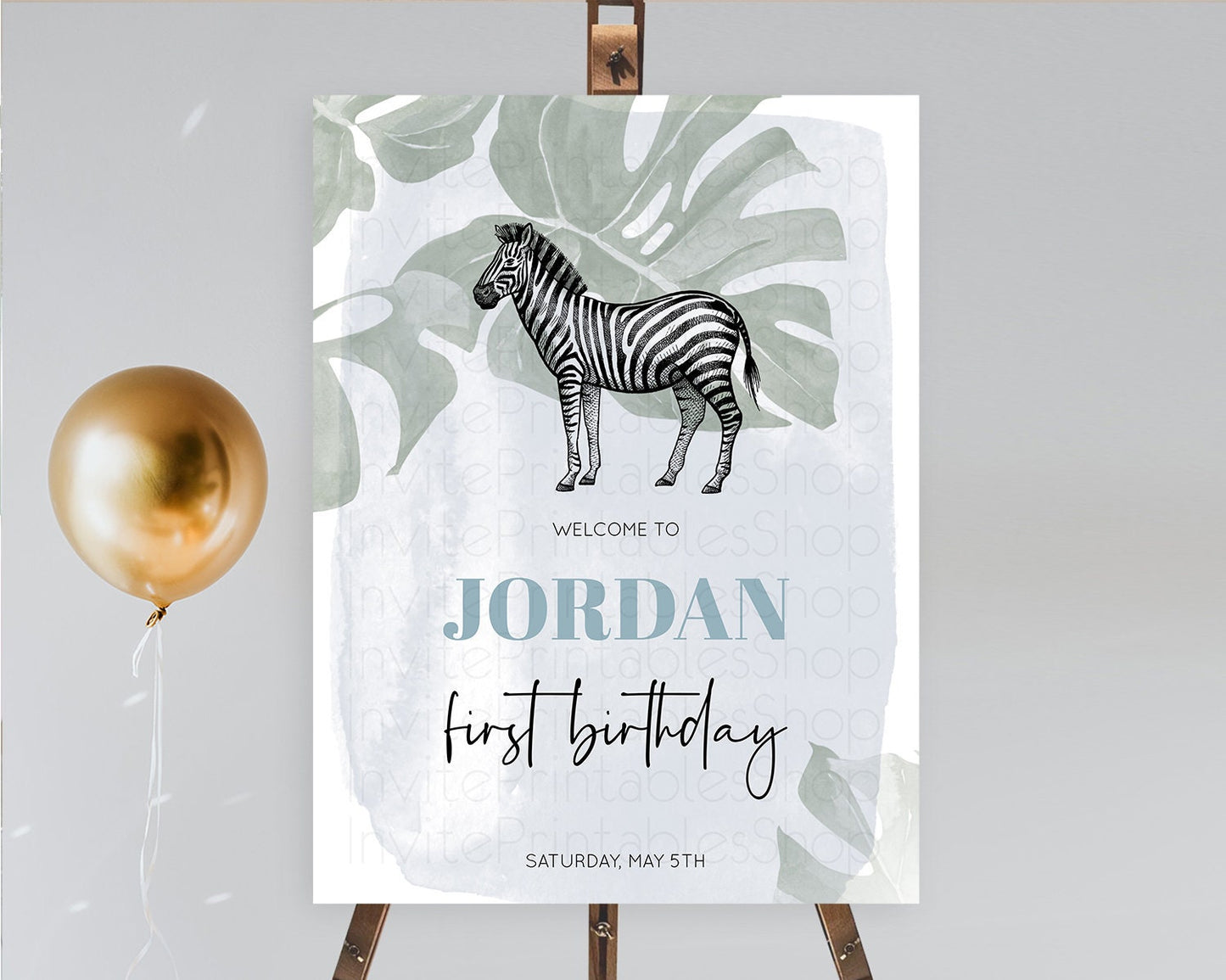 Zebra Welcome Sign Zebra Welcome Board Zebra Welcome Poster Safari Décor Dried Palm Fern Zoo Party Zebra First Birthday Welcome Sign D10814