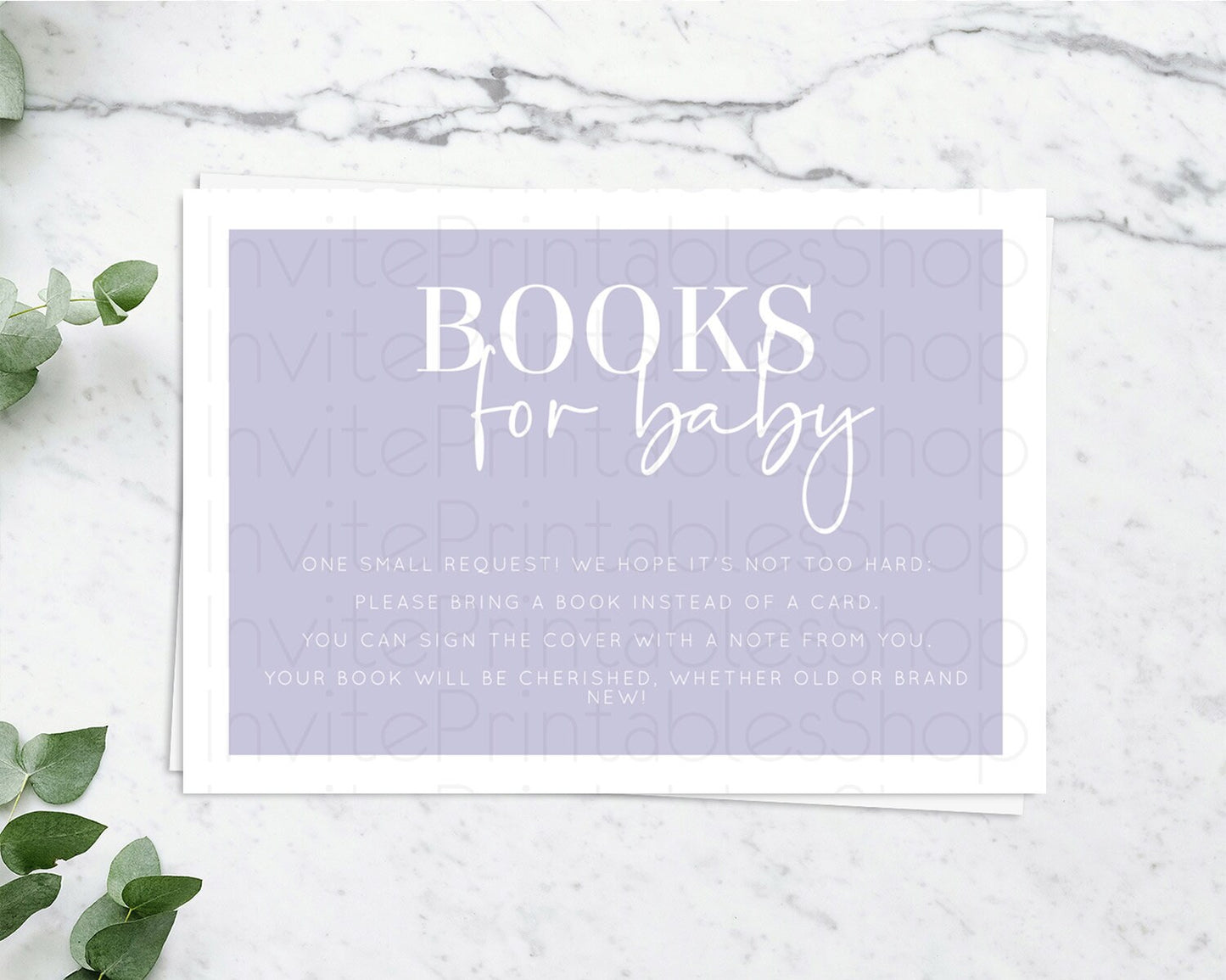 Purple Books For Baby Card Plain Purple Book Insert Minimalist Pastel Purple Book Card Purple Simple Baby Shower Book Poem Request D10942