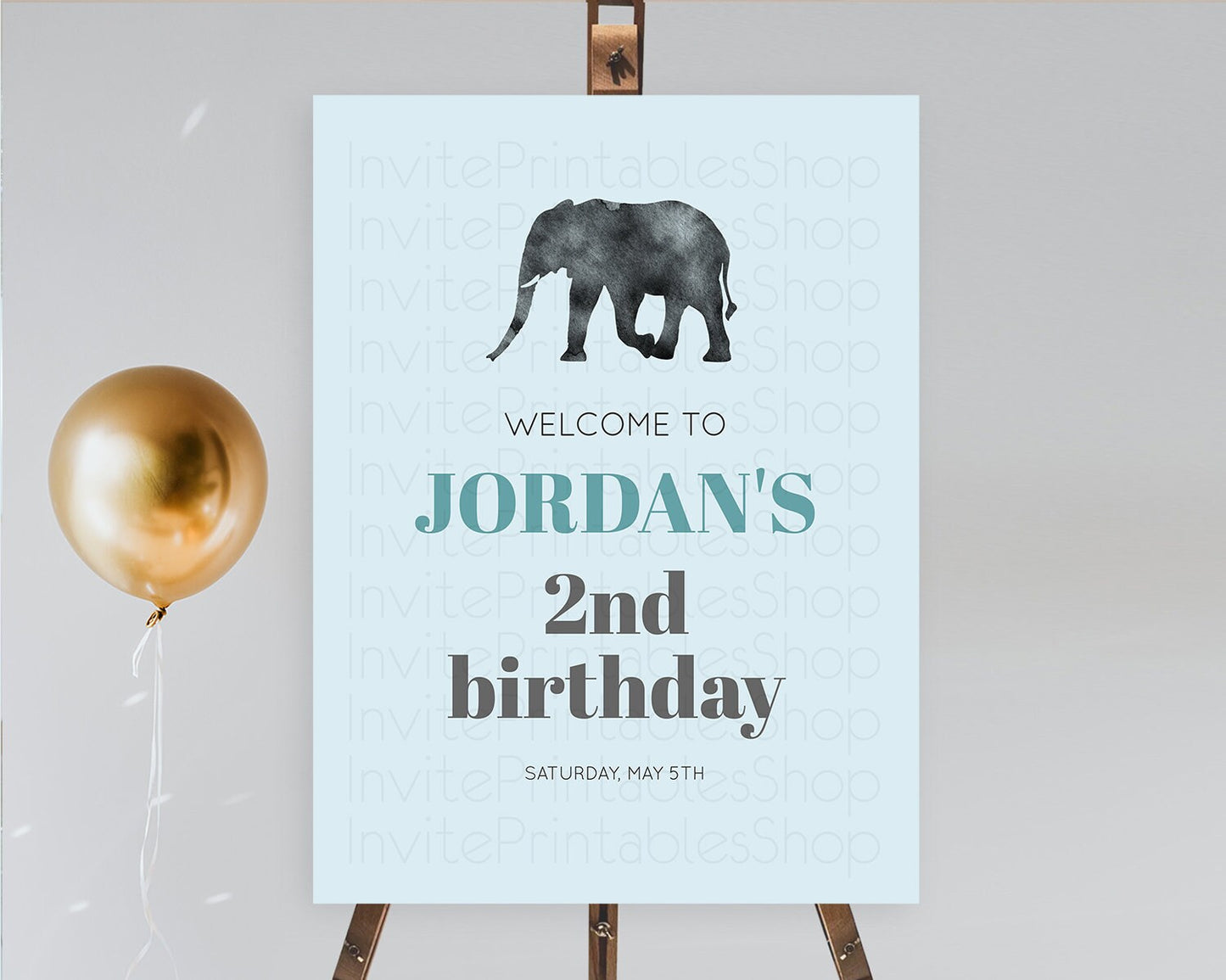 Elephant Welcome Sign Elephant Welcome Board Elephant Party Welcome Poster Safari Party Decor Elephant First Birthday Welcome Sign D10802