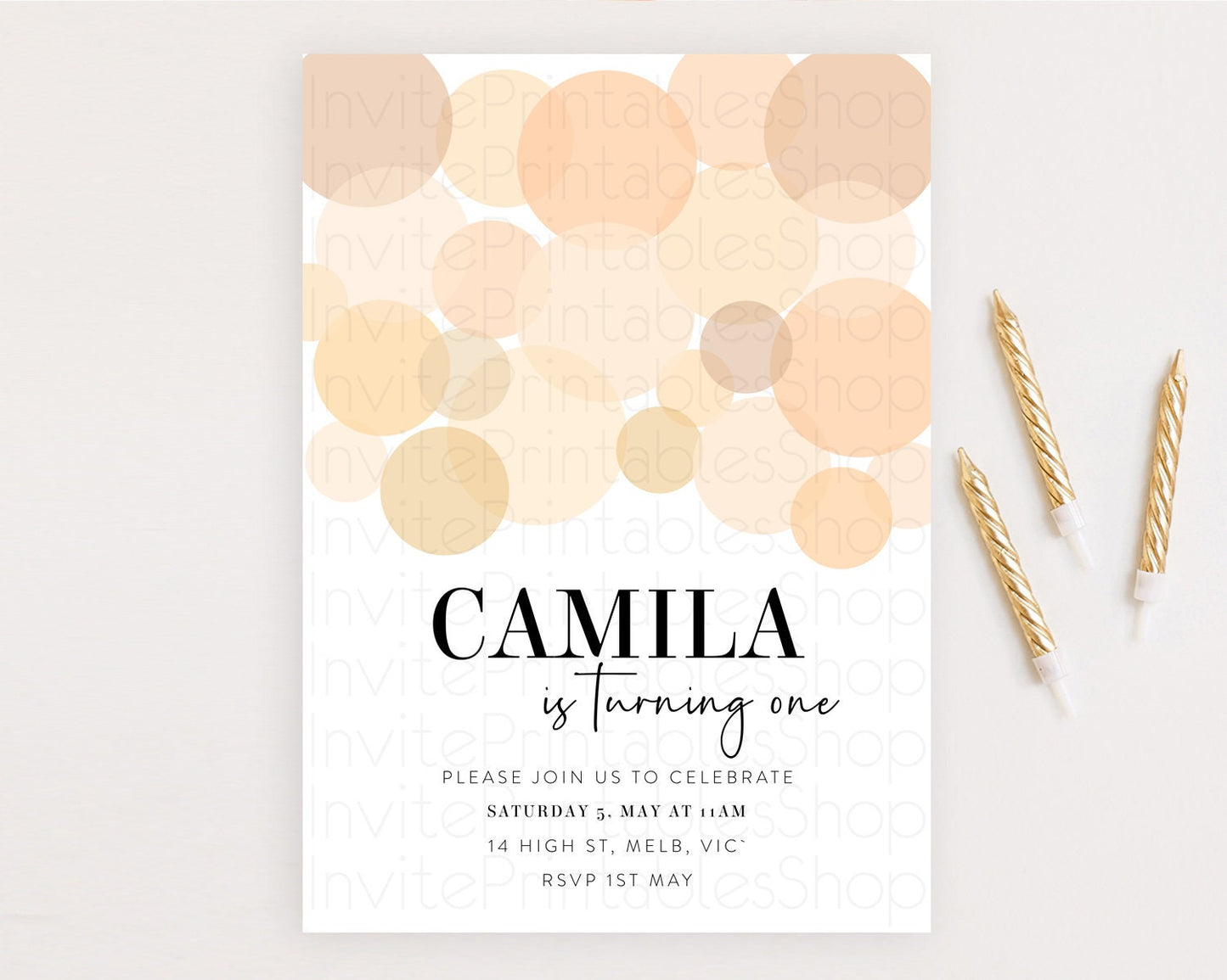 Pastel Birthday Invitation Orange Confetti Birthday Invitation Confetti Birthday Invitation Bubbles Invitation 1st First Birthday 100212