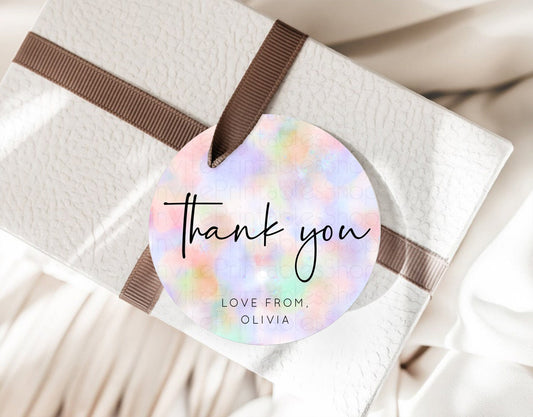 Editable Pastel Thank You Tags Rainbow Thank You Gift Tags Colorful Pastel F
