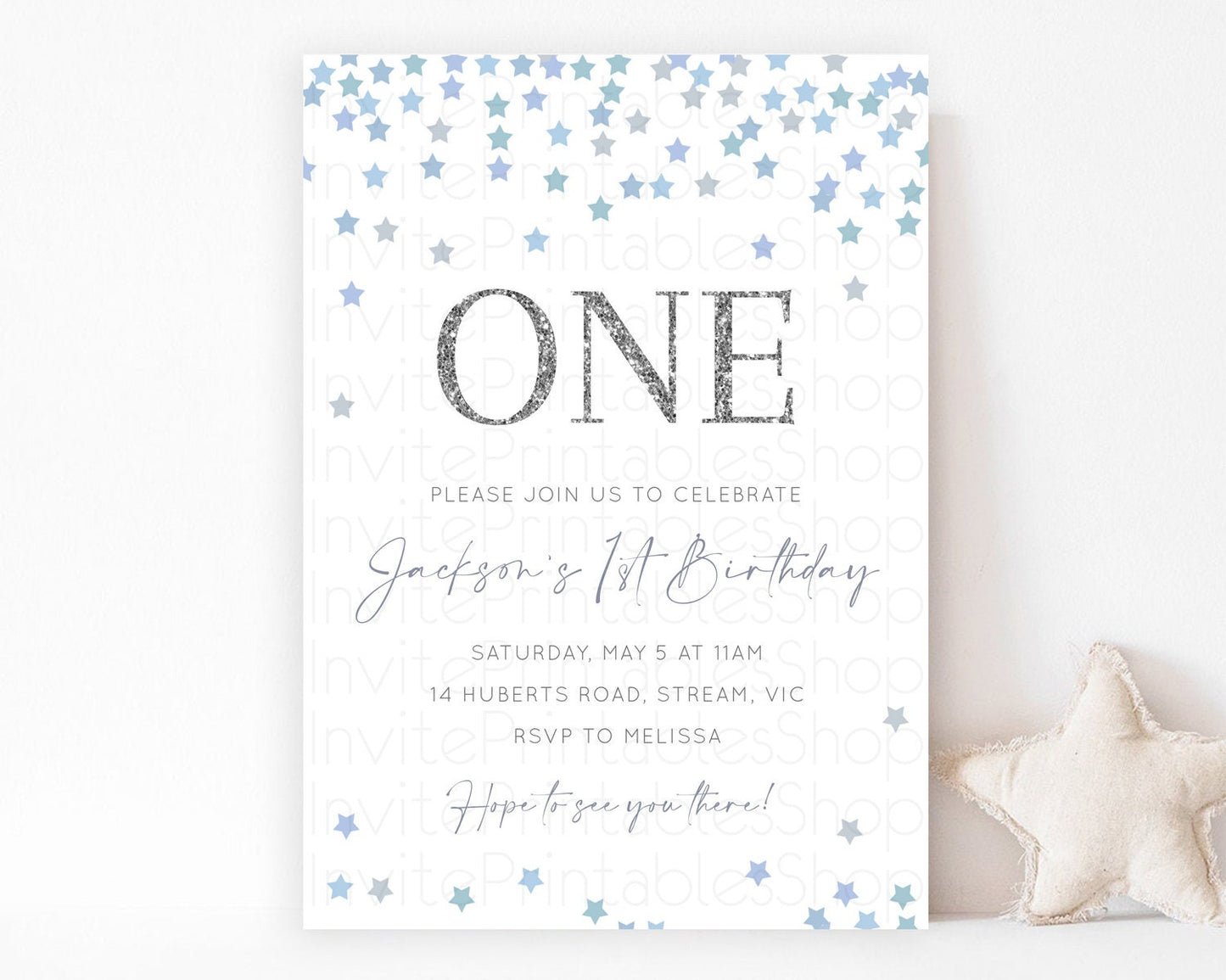 Star Birthday Invitation Pastel Stars Invite Shooting Star Party Rainbow Colorful Confetti Twinkle Little Star 2nd First Birthday D10341