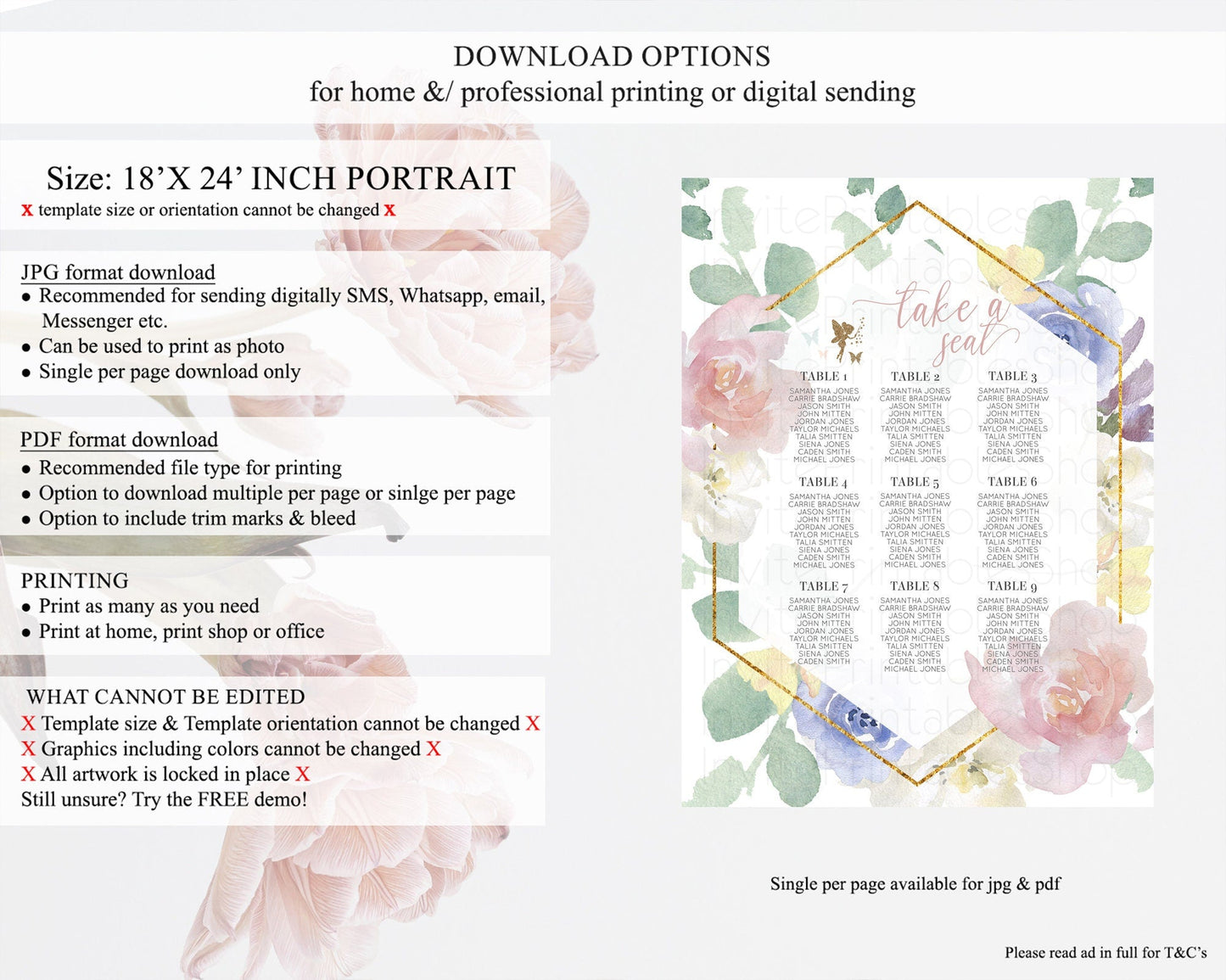 Fairy Seating Chart Pastel Fairy Seating Chart Fairy Tea Party Fairy Garden Seating Sign Enchanted Garden Floral Butterfly Decor D10294
