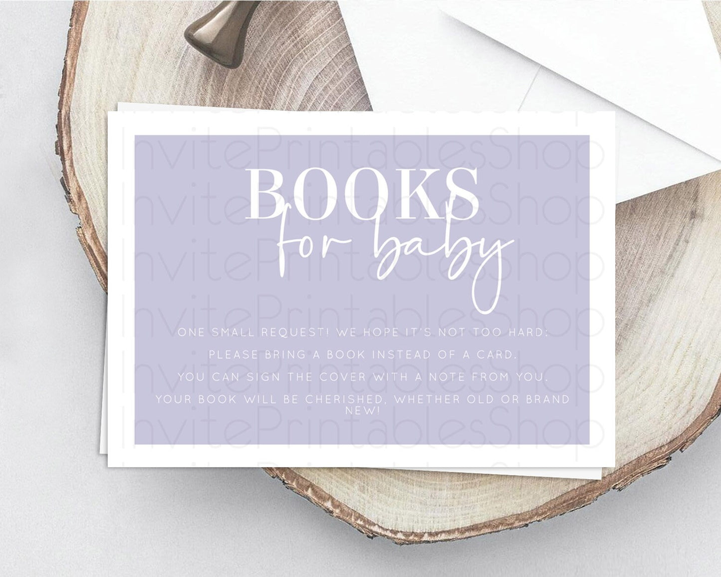 Purple Books For Baby Card Plain Purple Book Insert Minimalist Pastel Purple Book Card Purple Simple Baby Shower Book Poem Request D10942