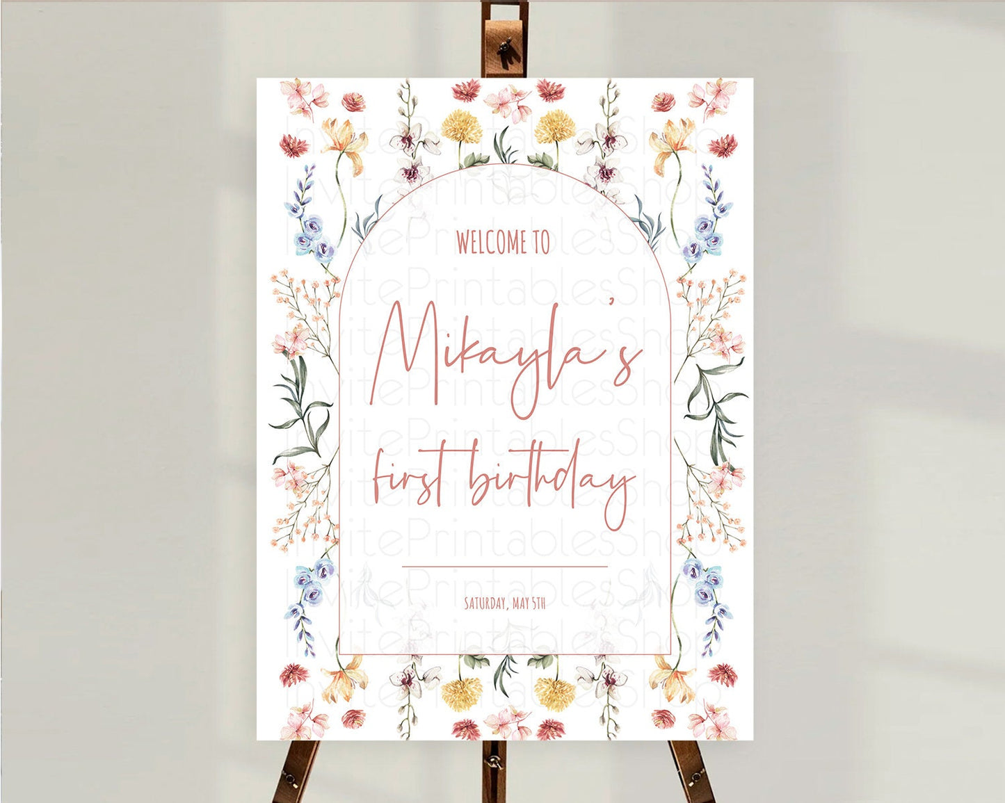 Secret Garden Welcome Sign Wildflower Welcome Board Pastel Flower Garden Welcome Poster Boho Wildflower First Birthday Welcome Sign D10682