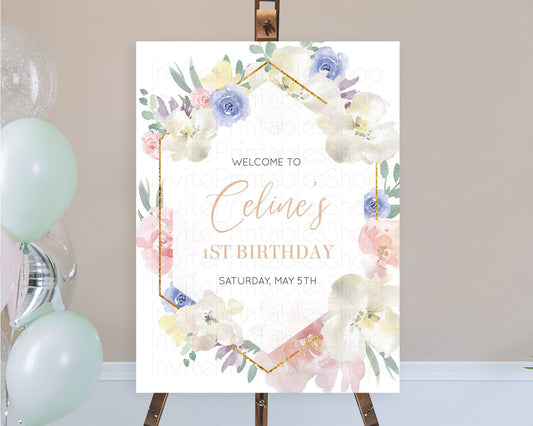 Editable Secret Garden Welcome Sign Wildflower Welcome Board Pastel Flower G