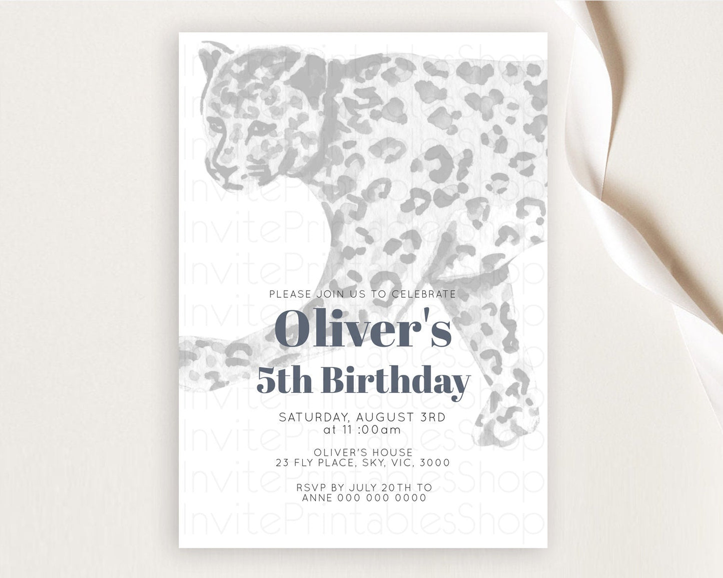 Cheetah Birthday Invitation Cheetah Invitation Cheetah Birthday Cheetah Safari Adventure Invite Cheetah Palm Leaf Invite Zoo Party D10314