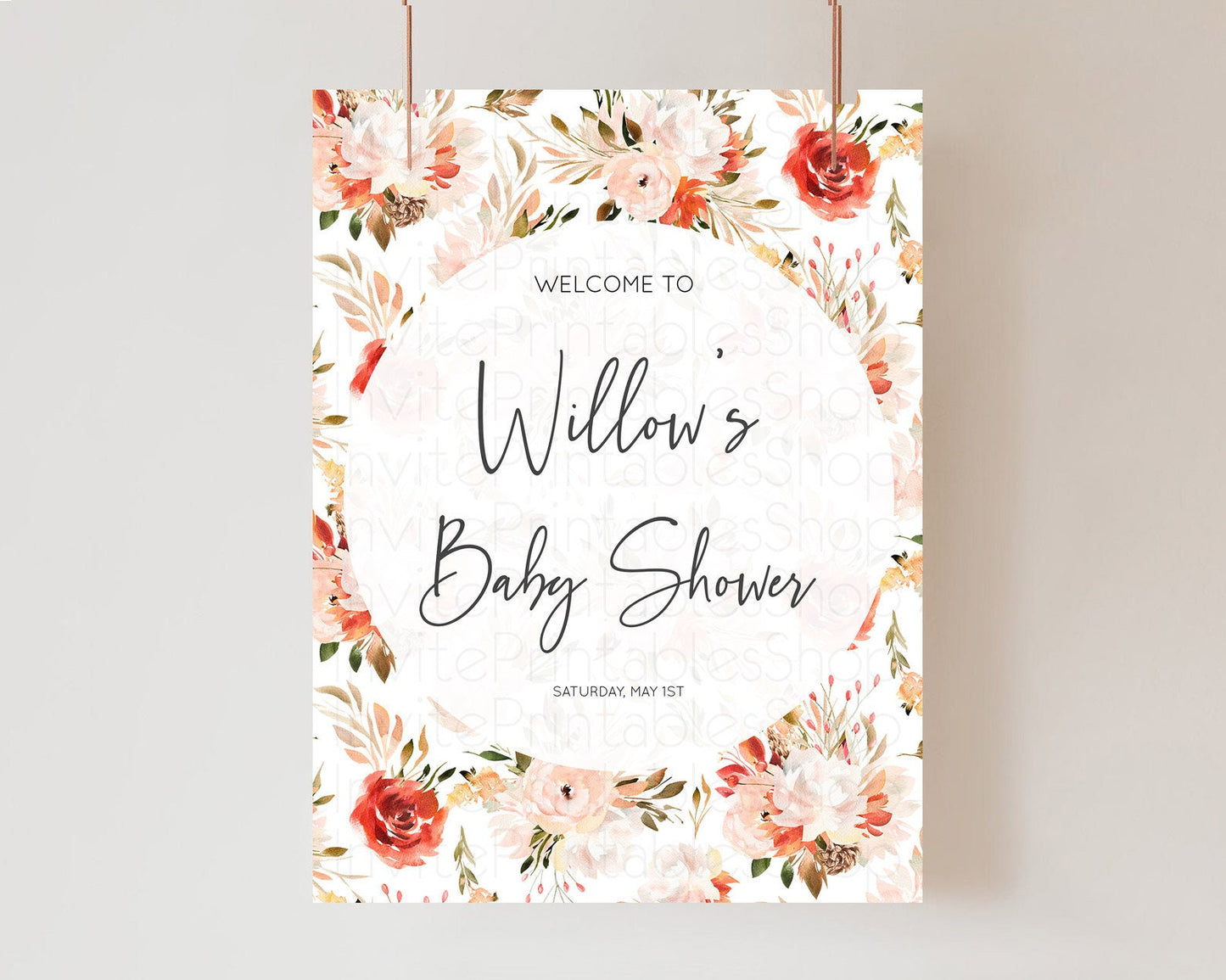 Secret Garden Baby Shower Welcome Sign Wildflower Welcome Board Pastel Flower Garden Welcome Poster Boho Wildflower Welcome Sign D10540