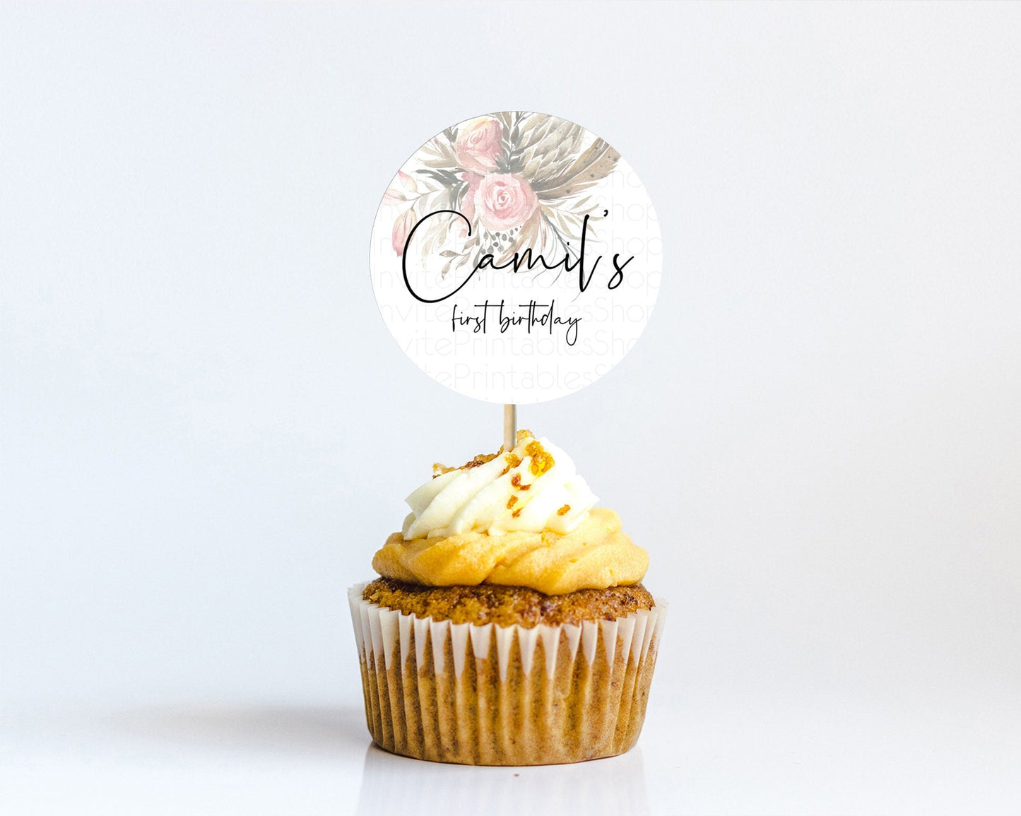 Secret Garden Cupcake Toppers Wildflower Cupcake Toppers Pastel Flowers Cupcake Toppers Enchanted Garden Boho Floral First Birthday D10686
