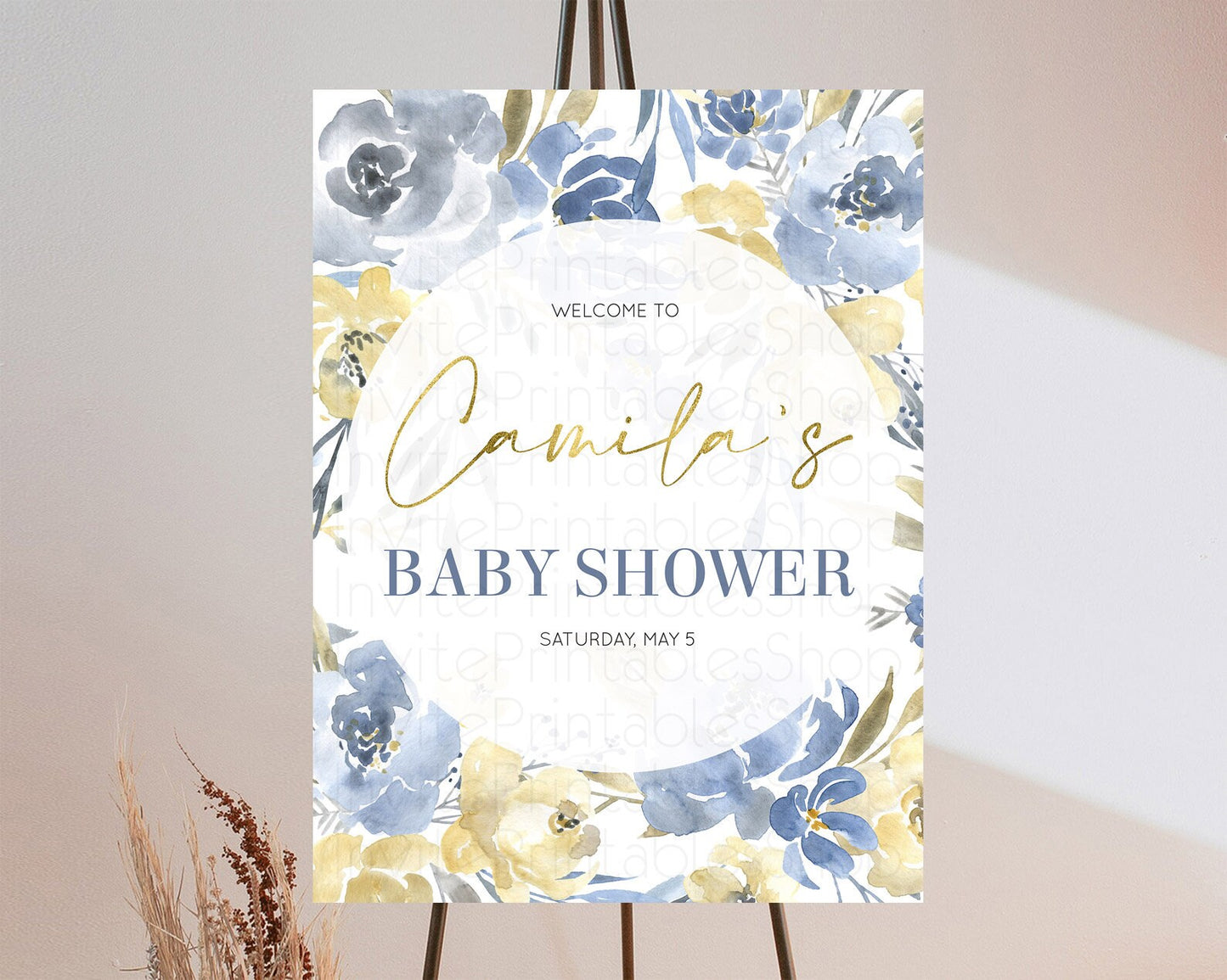 Secret Garden Baby Shower Welcome Sign Wildflower Welcome Board Pastel Flower Garden Welcome Poster Boho Wildflower Welcome Sign D10189