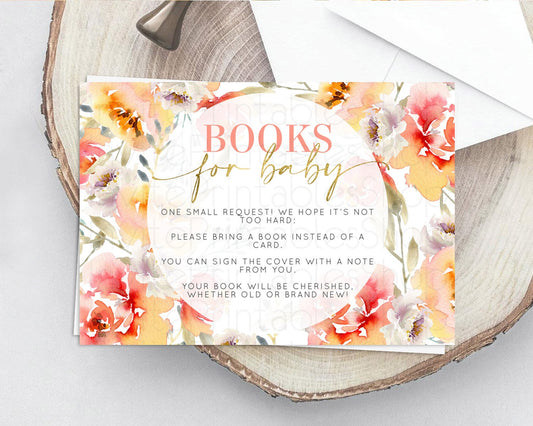 Editable Secret Garden Books For Baby Card Boho Wildflower Book Insert Paste