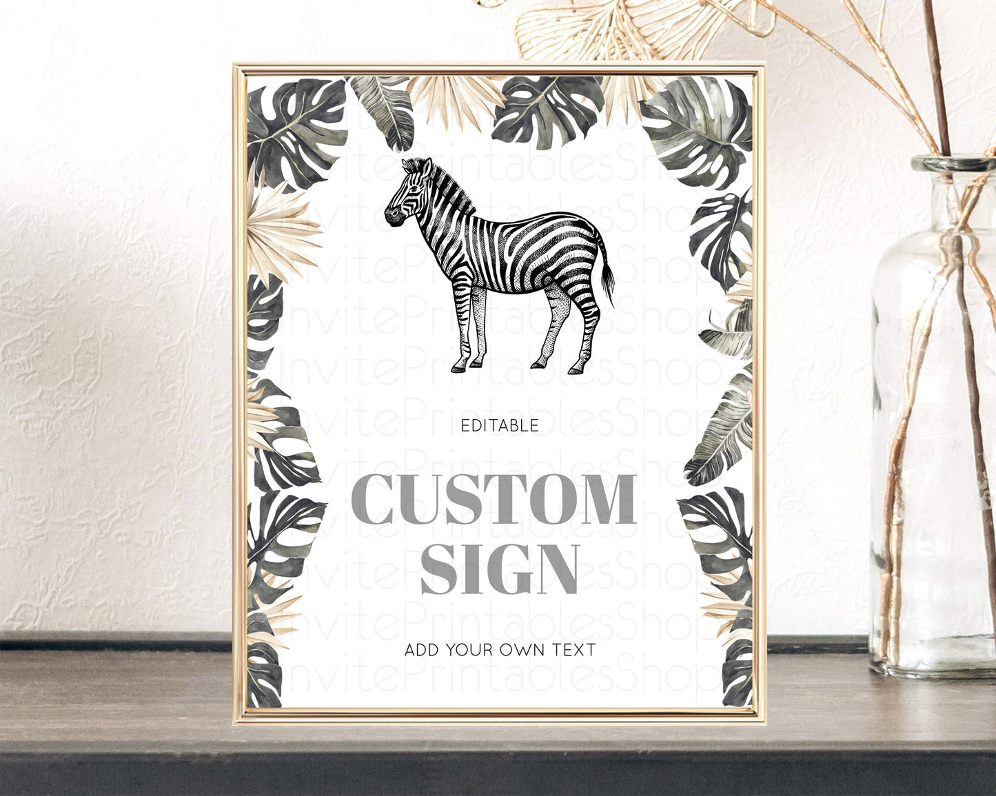 Editable Zebra Sign Zebra Table Sign Decor Zebra Party Sign Template Safari