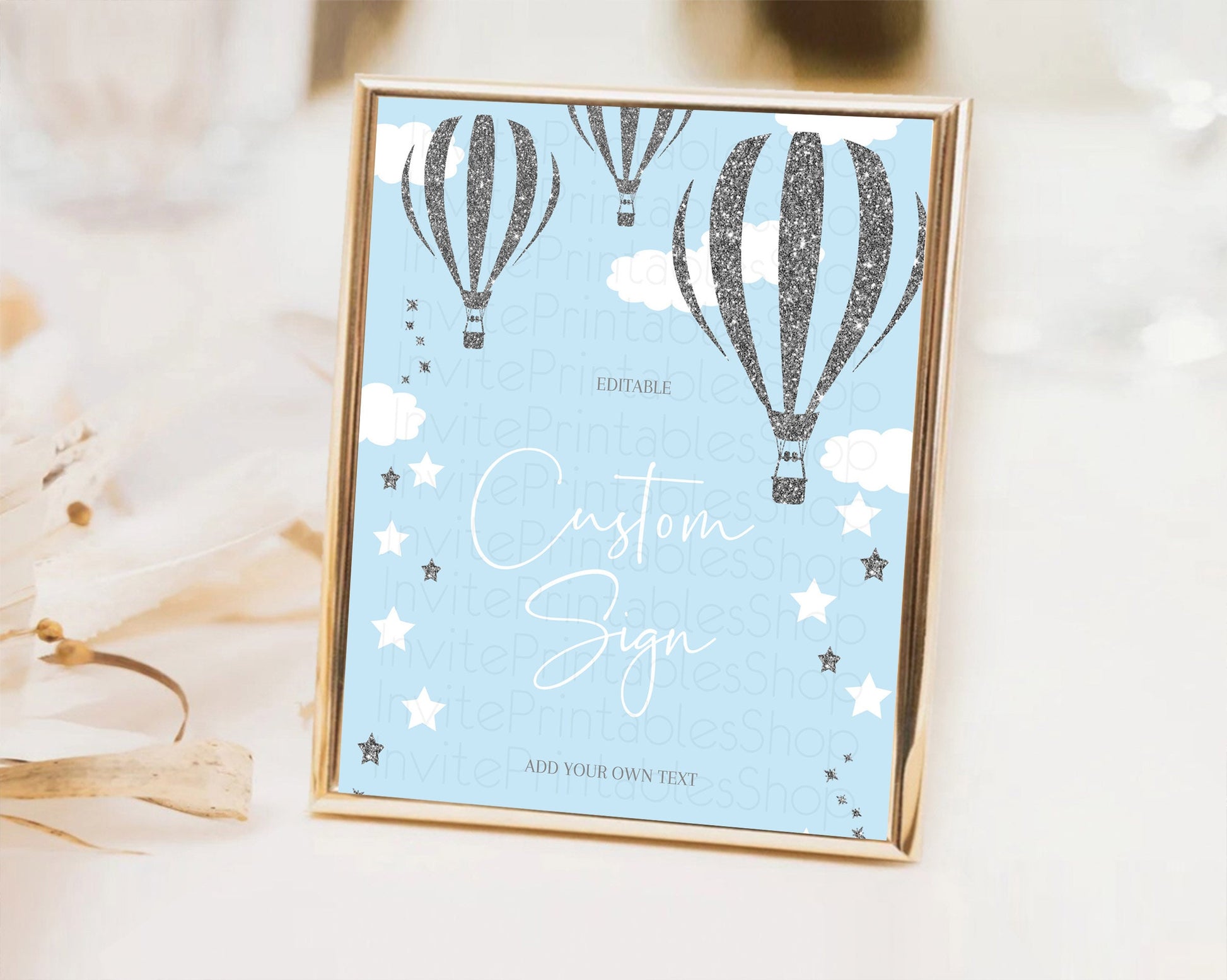 Editable Hot Air Balloon Sign Hot Air Balloon Table Sign Decor Adventure Awa