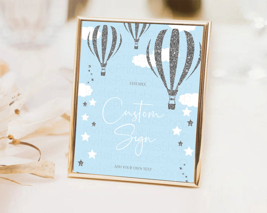 Editable Hot Air Balloon Sign Hot Air Balloon Table Sign Decor Adventure Awa