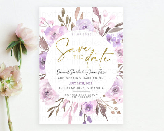 Editable Wildflower Save The Date Template Secret Garden Save The Date Paste