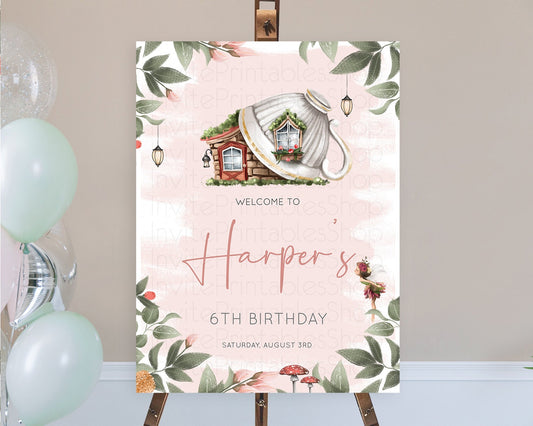 Editable Fairy Welcome Sign Fairy Welcome Board Enchanted Garden Pastel Flor