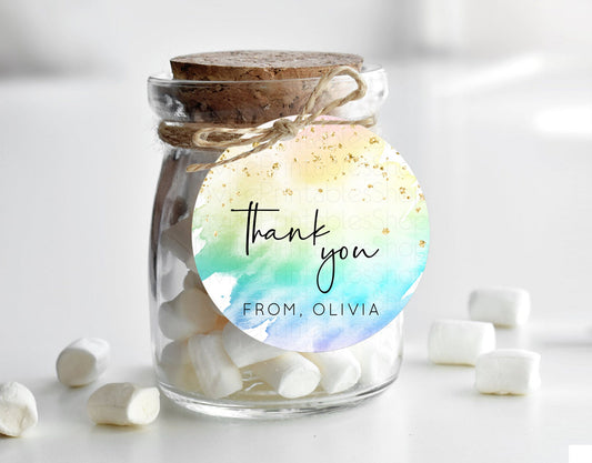 Editable Pastel Thank You Tags Rainbow Thank You Gift Tags Colorful Pastel F