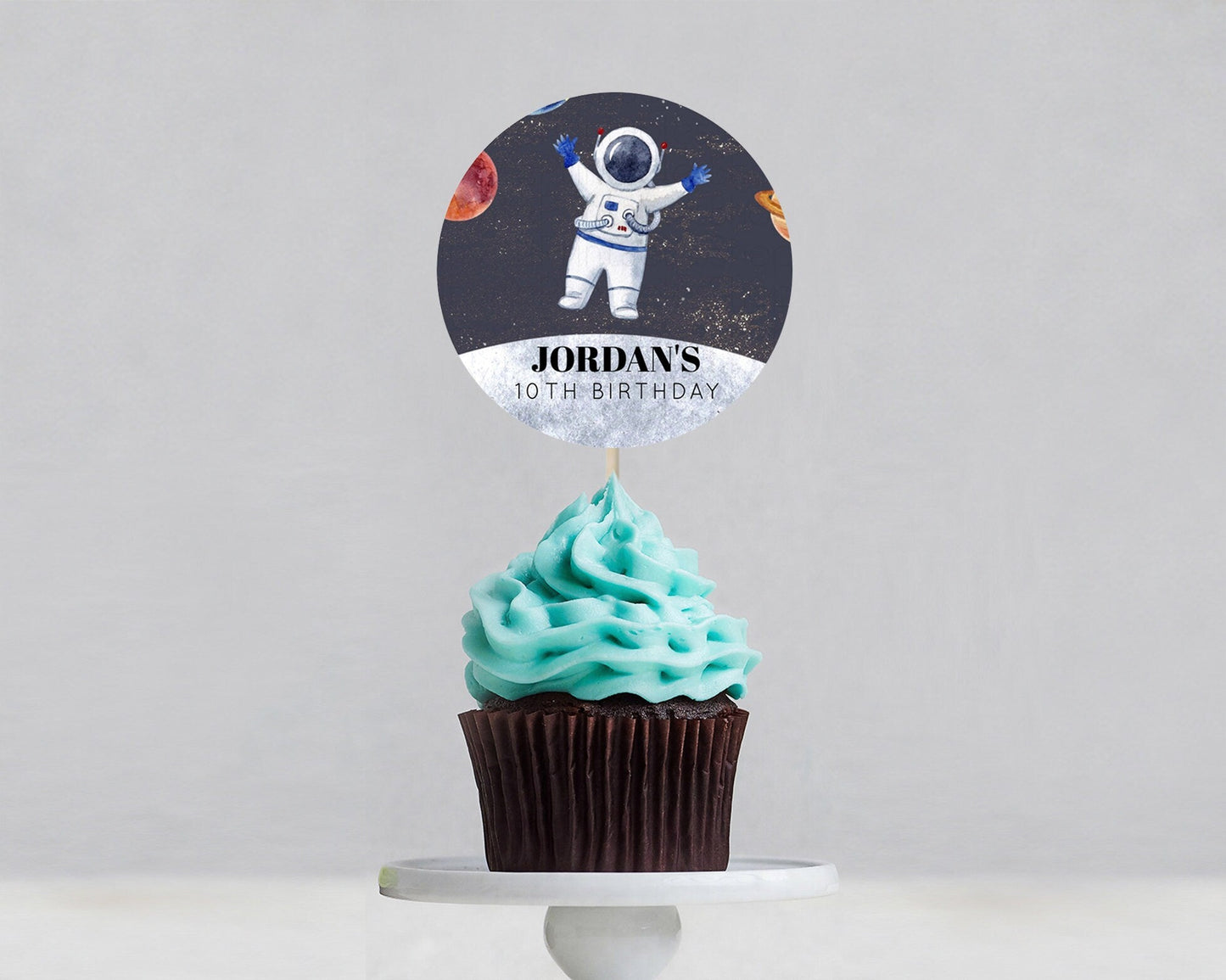 Space Cupcake Toppers Space Decor First Trip Around the Sun Decor Decor Sky Stars Planets Milkyway Solar System Cupcake Topper D10430