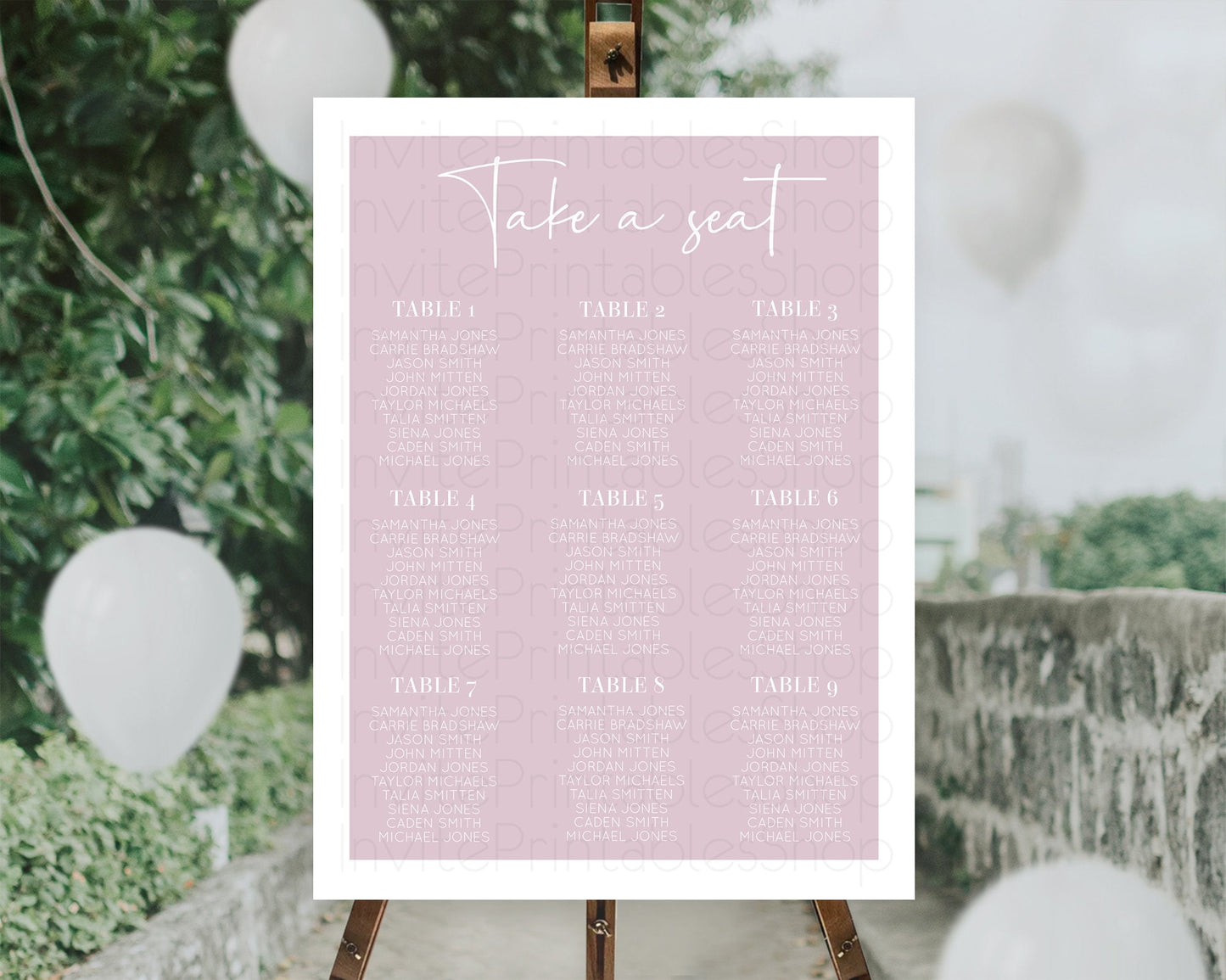 Pink Seating Chart Plain Pink Seating Sign Minimalist Pink Seating Sign Pastel Pink Table Number Sign Take A Seat Blue Décor D10940