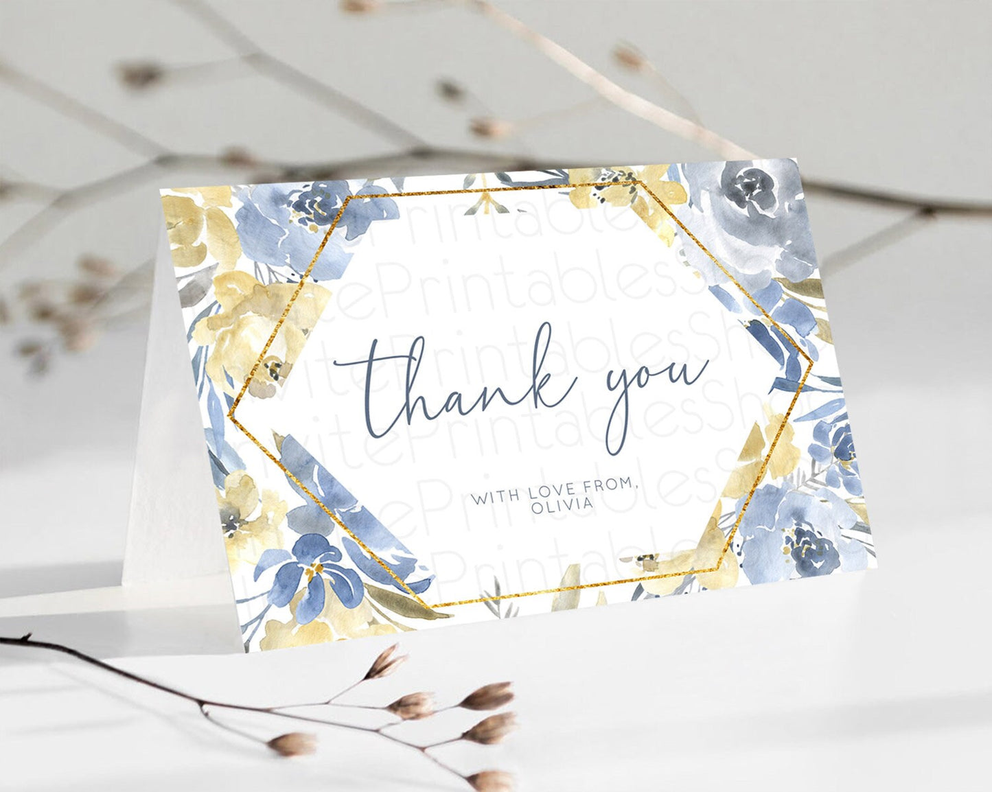 Secret Garden Thank You Wildflower Thank You Card Pastel Flower Garden Birthday Thank You Card Boho Floral Teacher Thank You Card D10782