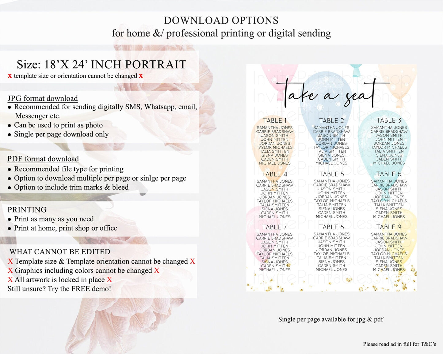 Balloon Seating Chart Pastel Seating Chart Pastel Balloon Seating Sign Colorful Pastel Rainbow Balloon Seating Board Balloon Decor D10776