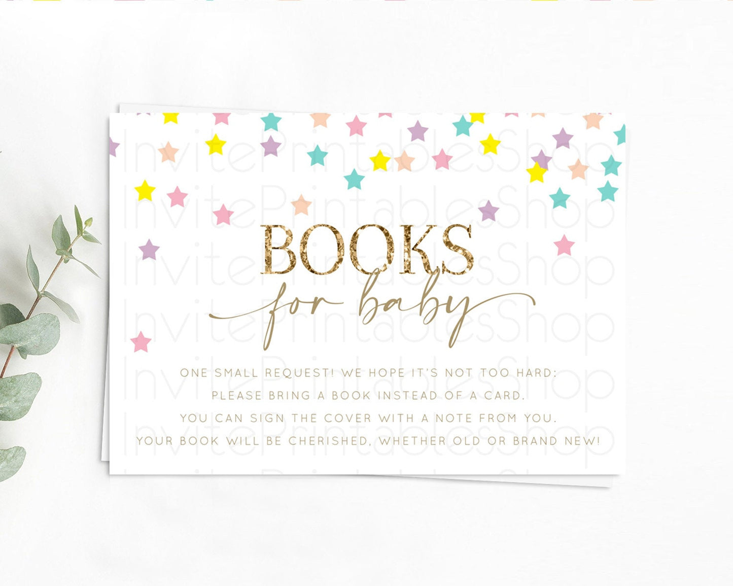 Pastel Star Books For Baby Card Shooting Star Book Insert Twinkle Little Star Book Card Rainbow Confetti Guests Book Poem Request D10601