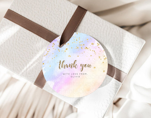 Editable Pastel Thank You Tags Rainbow Thank You Gift Tags Colorful Pastel F