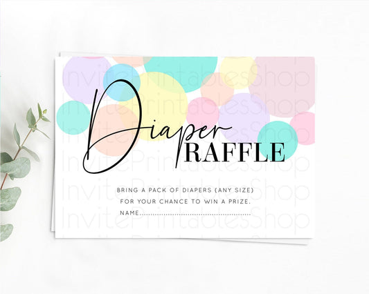 Editable Pastel Diaper Raffle Card Pastel Rainbow Diaper Raffle Insert Color