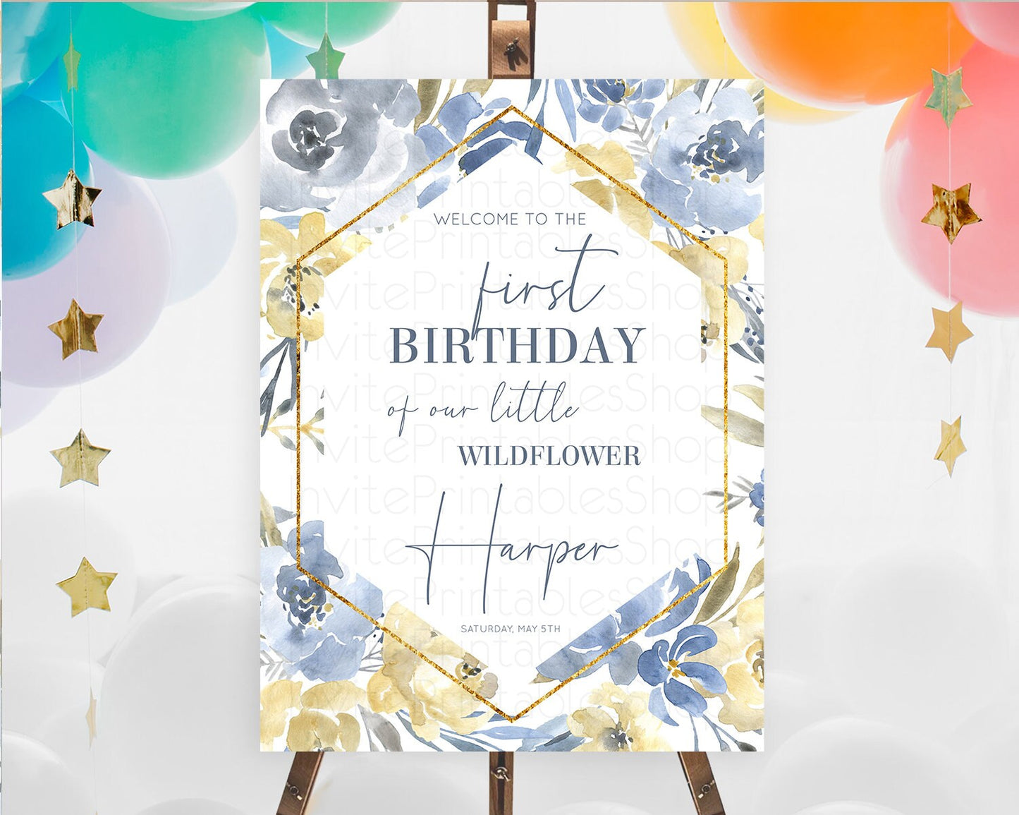 Editable Secret Garden Welcome Sign Wildflower Welcome Board Pastel Flower G