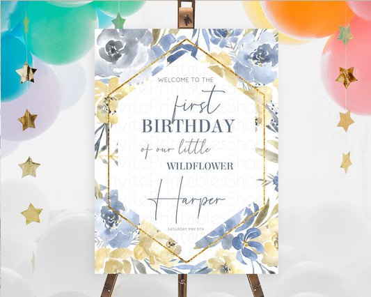 Editable Secret Garden Welcome Sign Wildflower Welcome Board Pastel Flower G