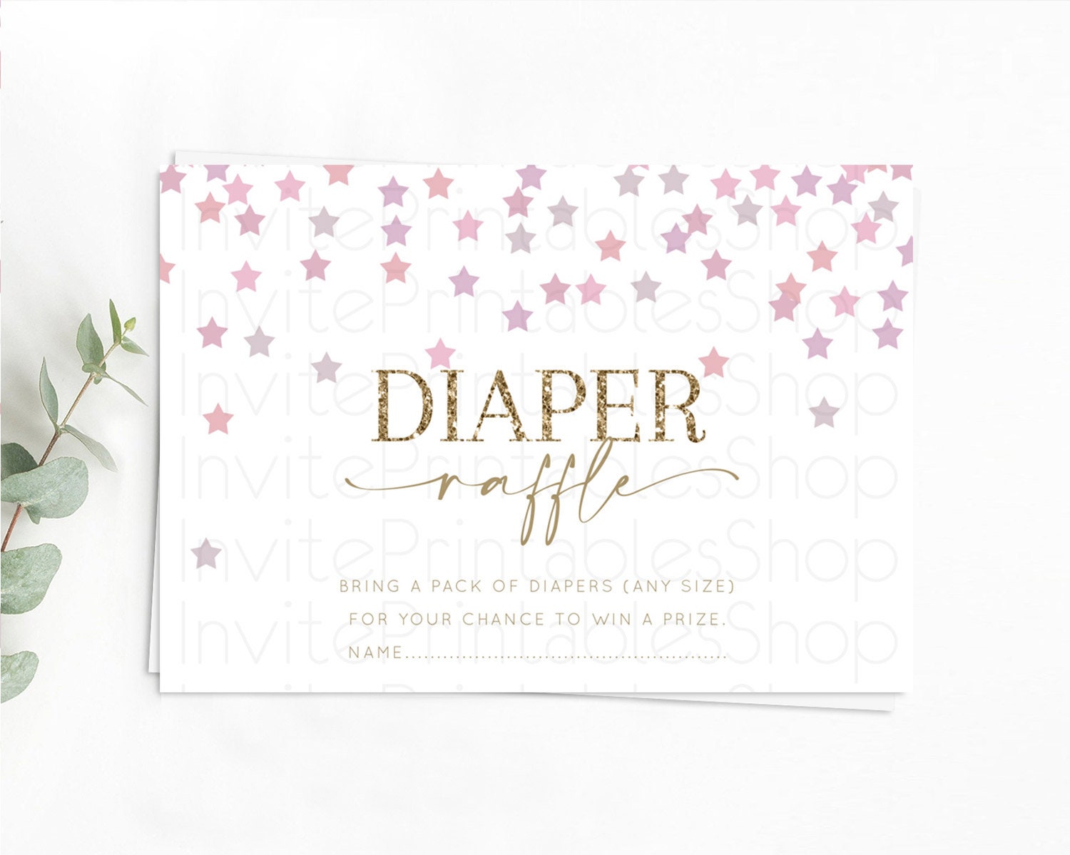 Editable Pastel Star Diaper Raffle Card Shooting Star Diaper Raffle Insert T