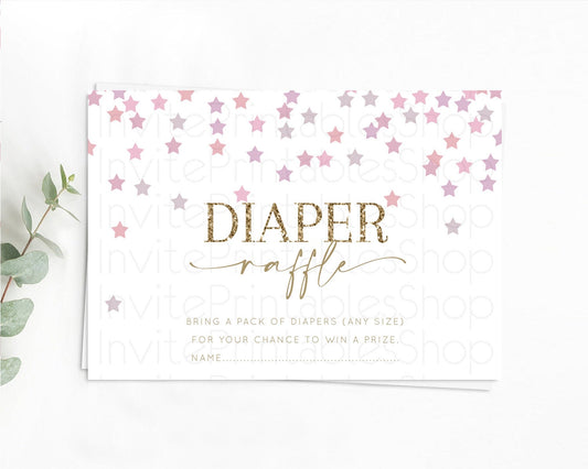 Editable Pastel Star Diaper Raffle Card Shooting Star Diaper Raffle Insert T