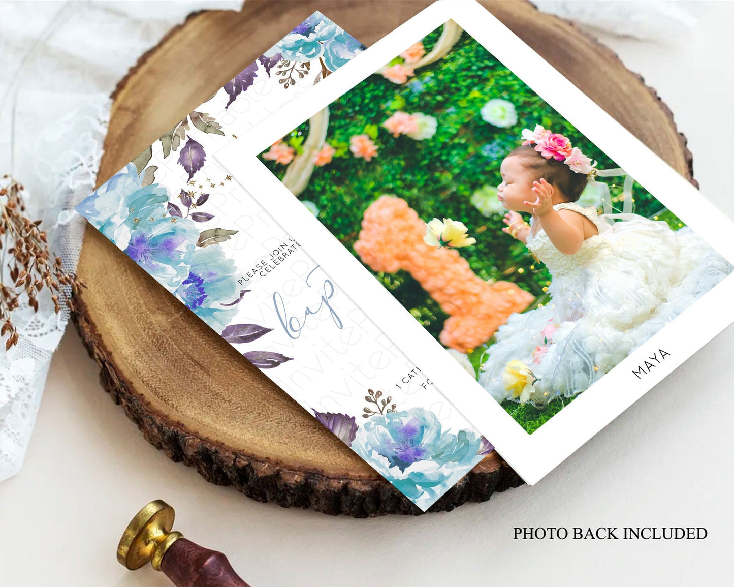 Fairy Baptism Invitation Fairy Baptism 1st Birthday Invitation Enchanted Secret Garden Christening Invite Pastel Floral Butterfly D10728