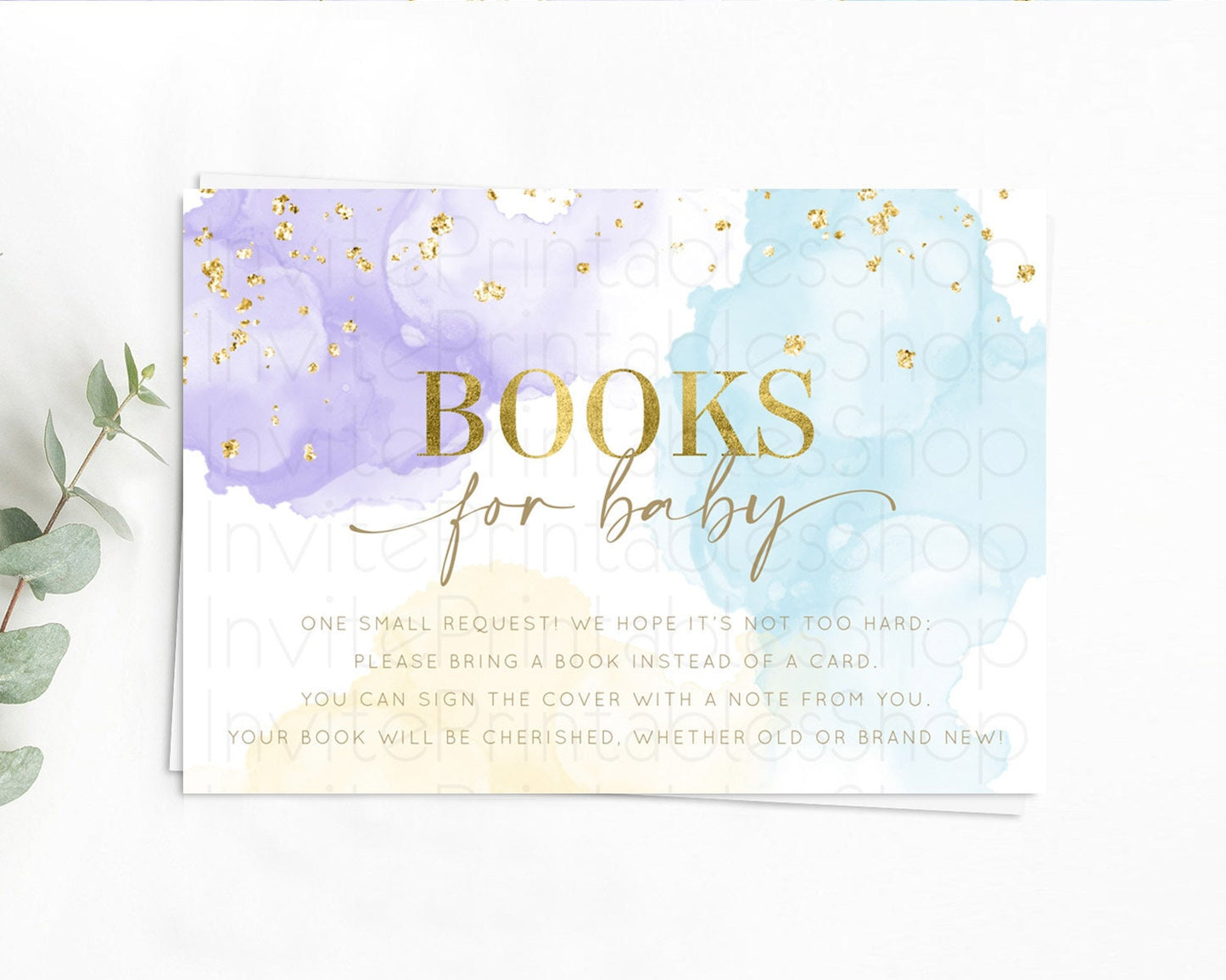 Pastel Books For Baby Card Pastel Rainbow Book Insert Colorful Ombre Watercolor Book Card Confetti Glitter Baby Book Poem Request D10206