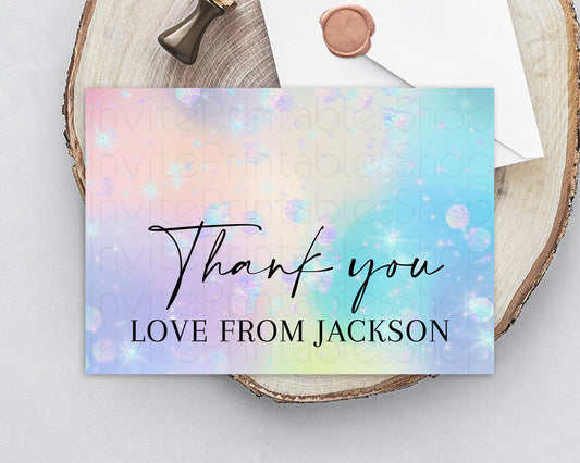 Editable Pastel Thank You Rainbow Thank You Card Colorful Pastel Birthday Th