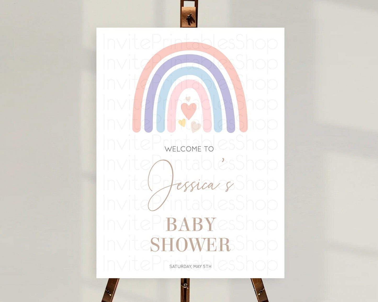 Pastel Rainbow Baby Shower Welcome Sign Boho Rainbow Welcome Board Rainbow Welcome Sign Pastel Welcome Decor Rainbow Welcome Sign D10788