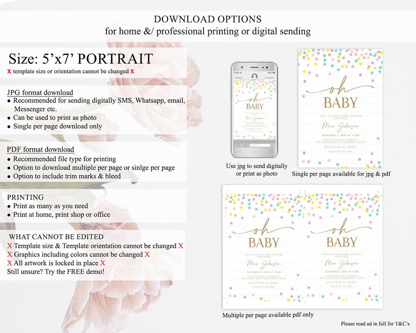 Twinkle Star Baby Shower Invitation Pastel Twinkle Star Invitation Rainbow Pastel Colorful Confetti Twinkle Little Star Baby Shower D10601