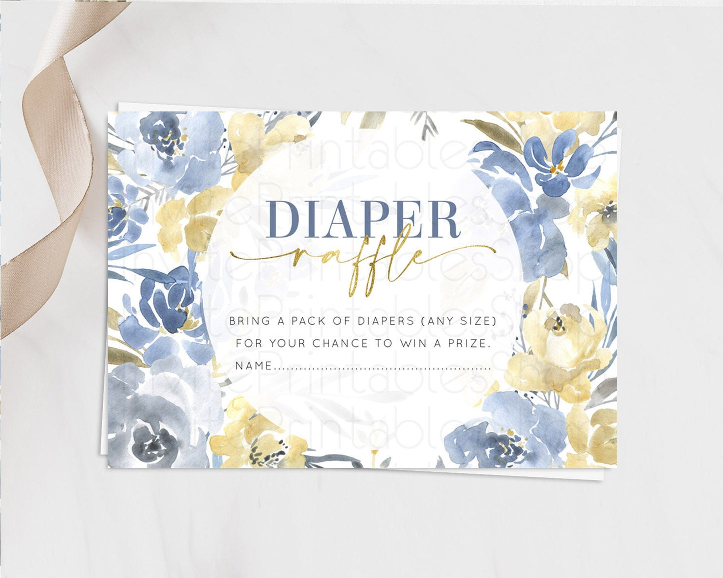 Secret Garden Diaper Raffle Card Boho Wildflower Diaper Raffle Insert Pastel Flower Garden Baby Shower Card Flower Raffle Game D10189