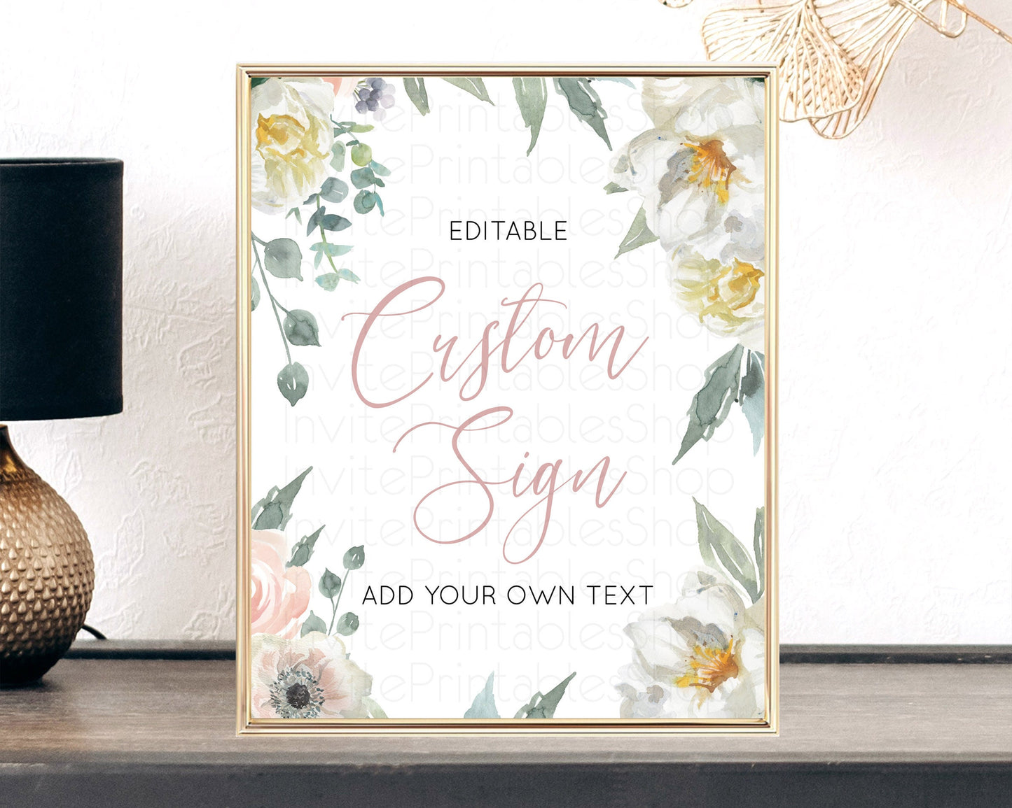 Wildflower Floral Table Sign Decor Secret Garden Sign Template Pastel Floral Garden Party Boho Flowers Birthday Baby Shower Wedding D10121