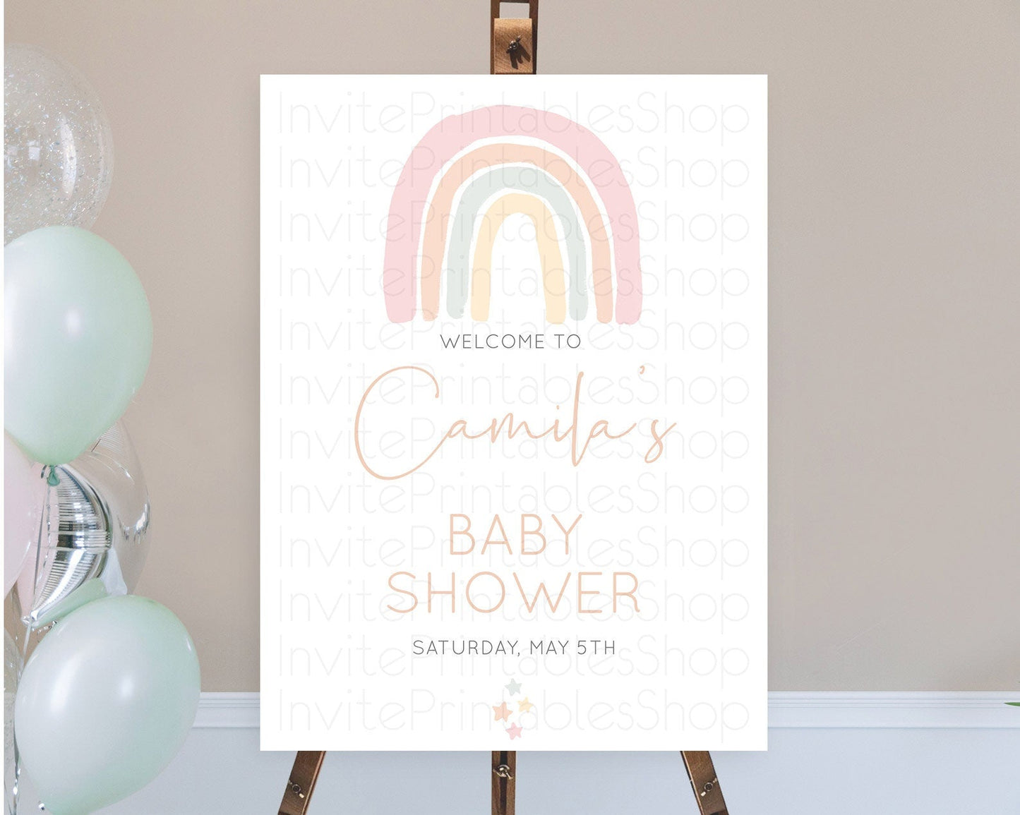 Pastel Rainbow Baby Shower Welcome Sign Boho Rainbow Welcome Board Rainbow Welcome Sign Pastel Welcome Decor Rainbow Welcome Sign D10162