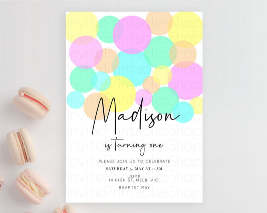 Editable Pastel Birthday Invitation Pastel Confetti Birthday Invitation Bubb