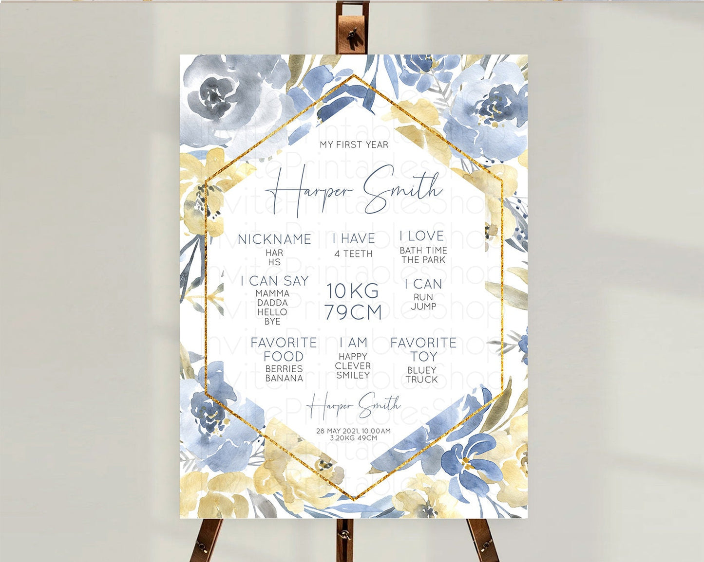 Secret Garden Milestone Board Wildflower First Birthday Milestone Poster Pastel Flowers Milestone Boho Wildflower 1st Birthday Sign D10782