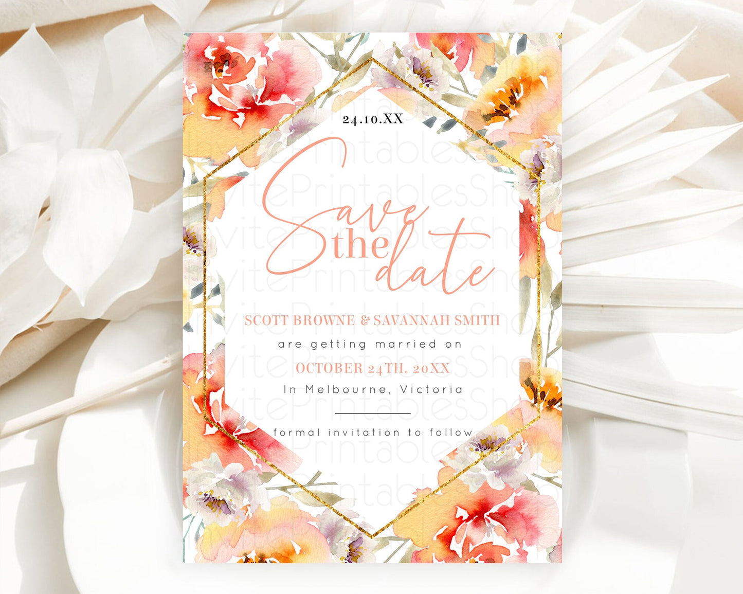 Wildflower Save The Date Template Secret Garden Save The Date Pastel Floral Garden Party Boho Flowers Birthday Baby Shower Wedding D10791